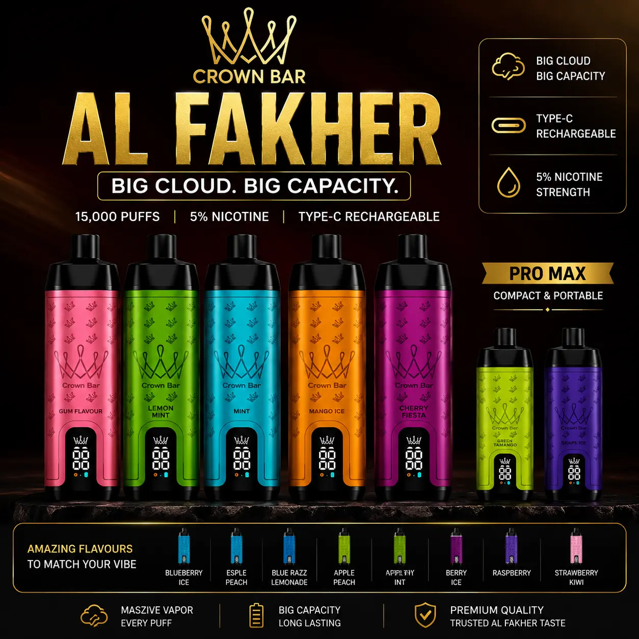 Al Fakher Crown Bar 15000 Puffs, Vape Dubai