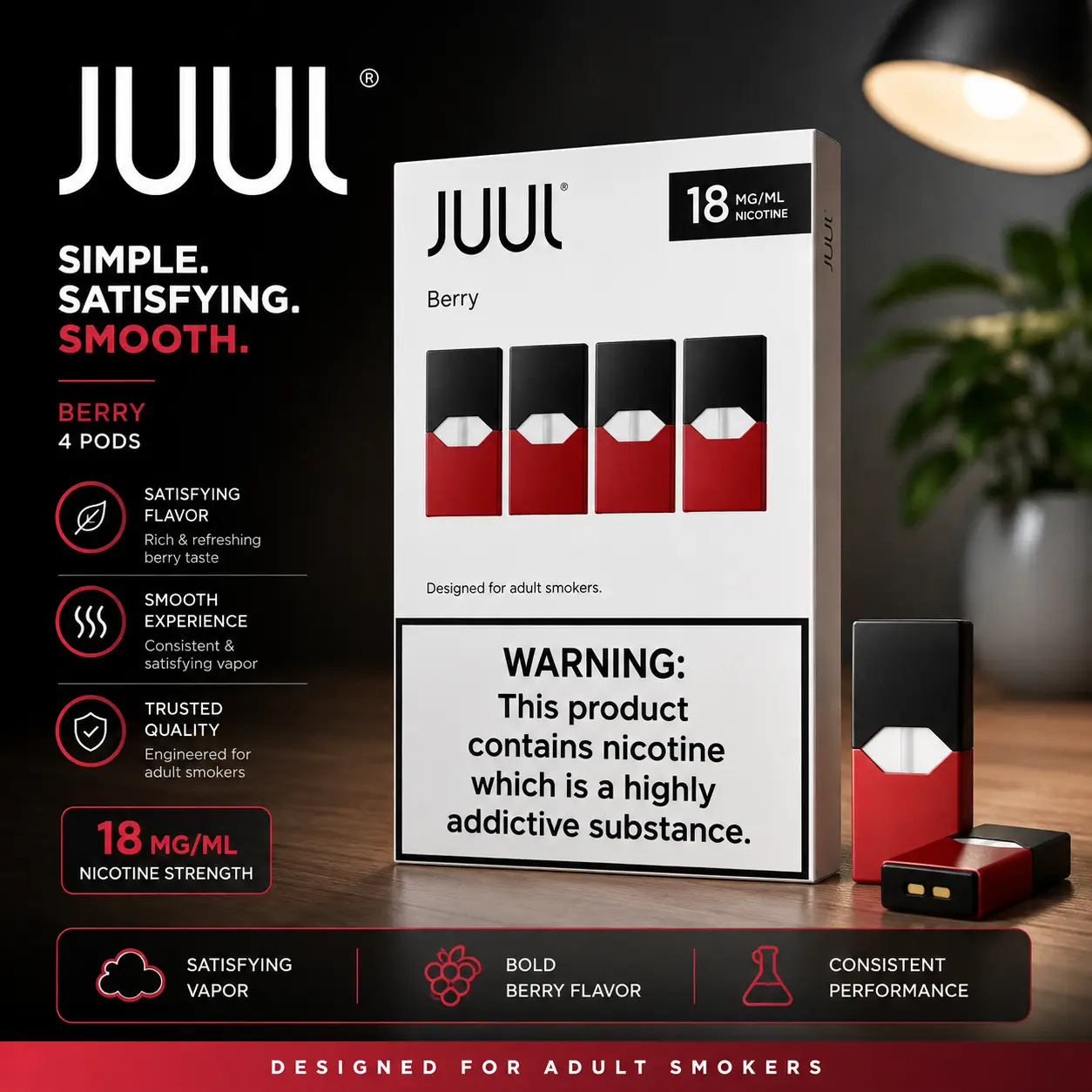 JUUL Berry Pods 18mg Pack of 4 Dubai