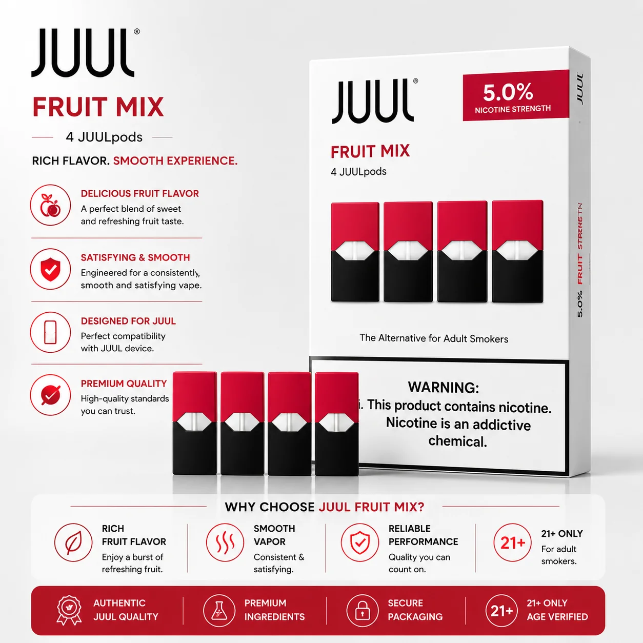 JUUL Fruit Pods 5%–