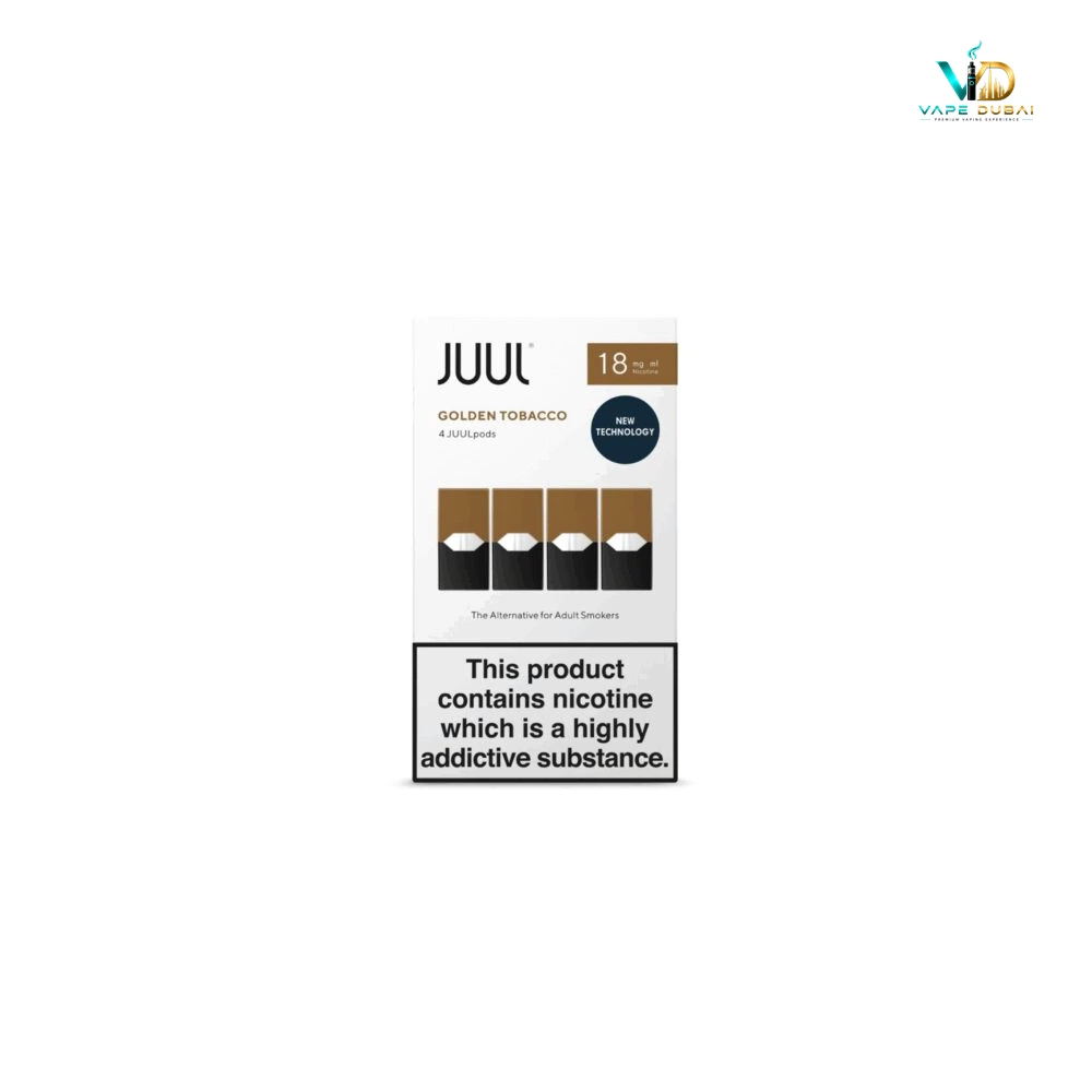 JUUL Golden Tobacco Pods – 18mg, Pack of 4