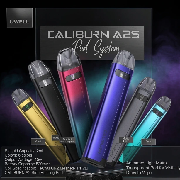 Uwell-Caliburn-A2S-Pod-System-15W-520mAh
