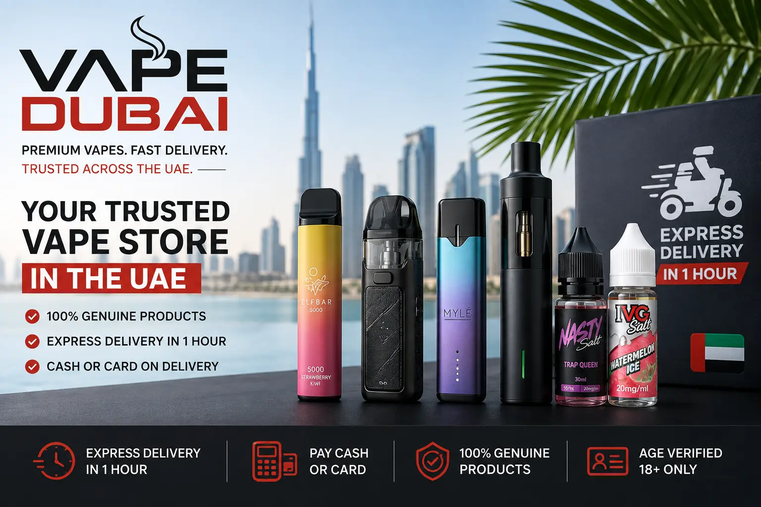 Vape Dubai premium delivery banner