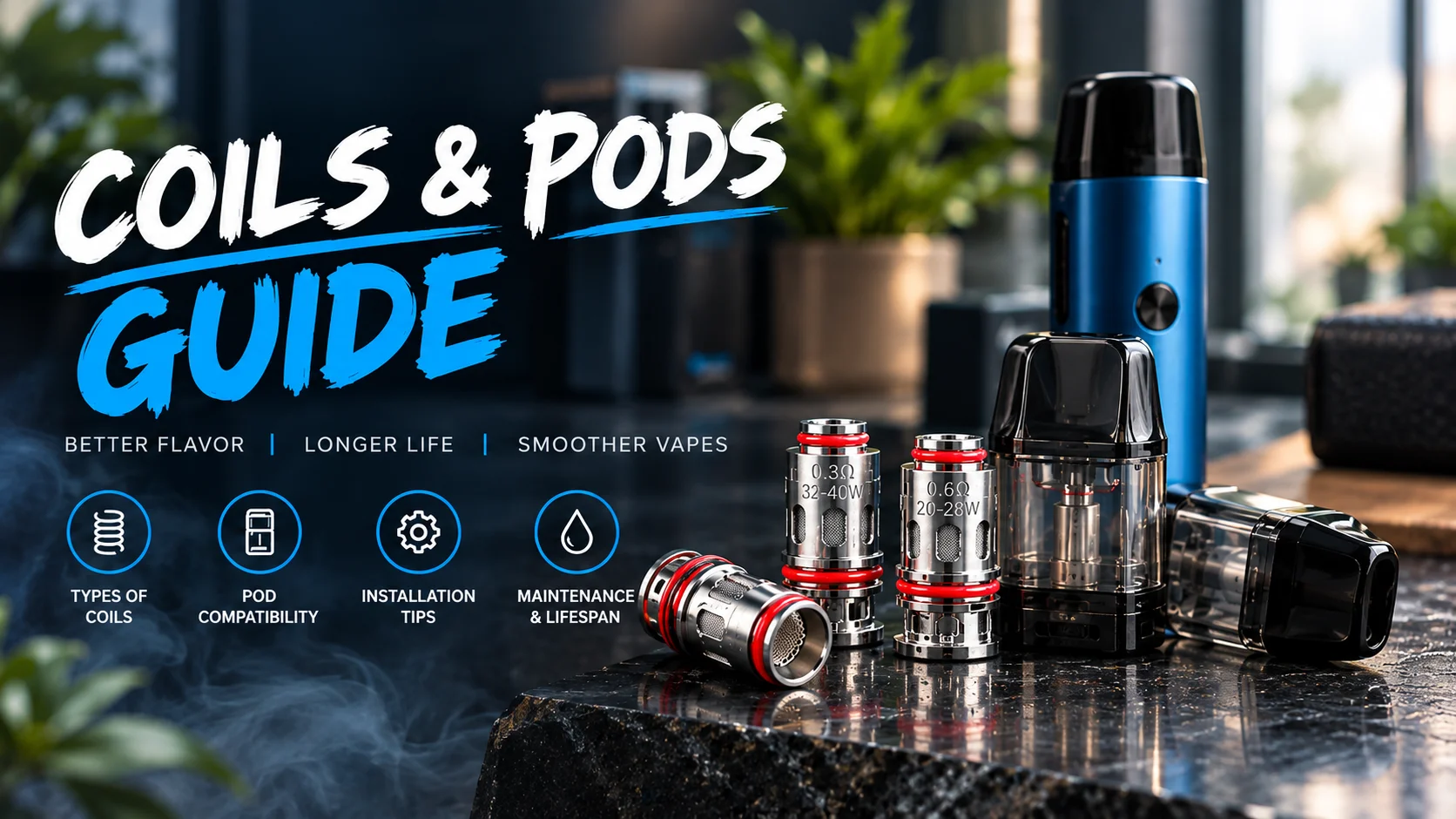 High-resistance MTL coil compared with a low-resistance sub-ohm coil for vape devices