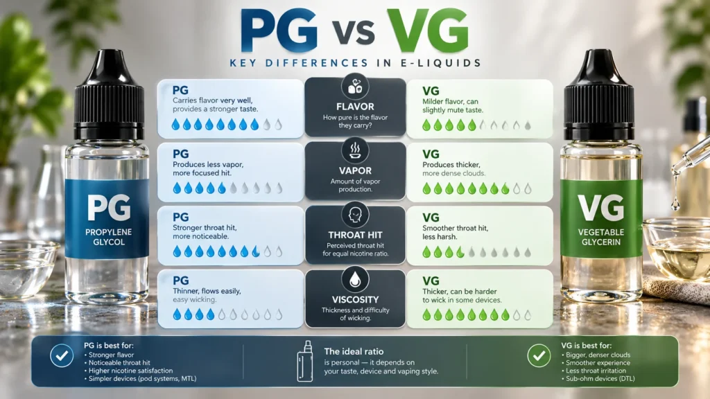 PG/VG Ratio Guide: How It Affects Flavor, Throat Hit & Vapor (UAE)