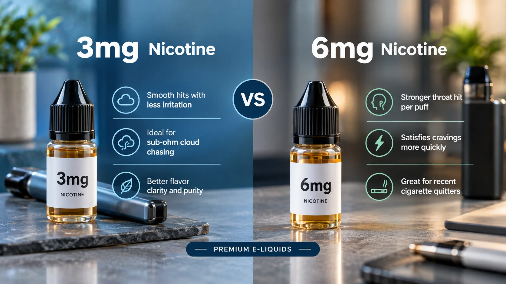 Comparing 20mg and 50mg nicotine vapes sold in Dubai